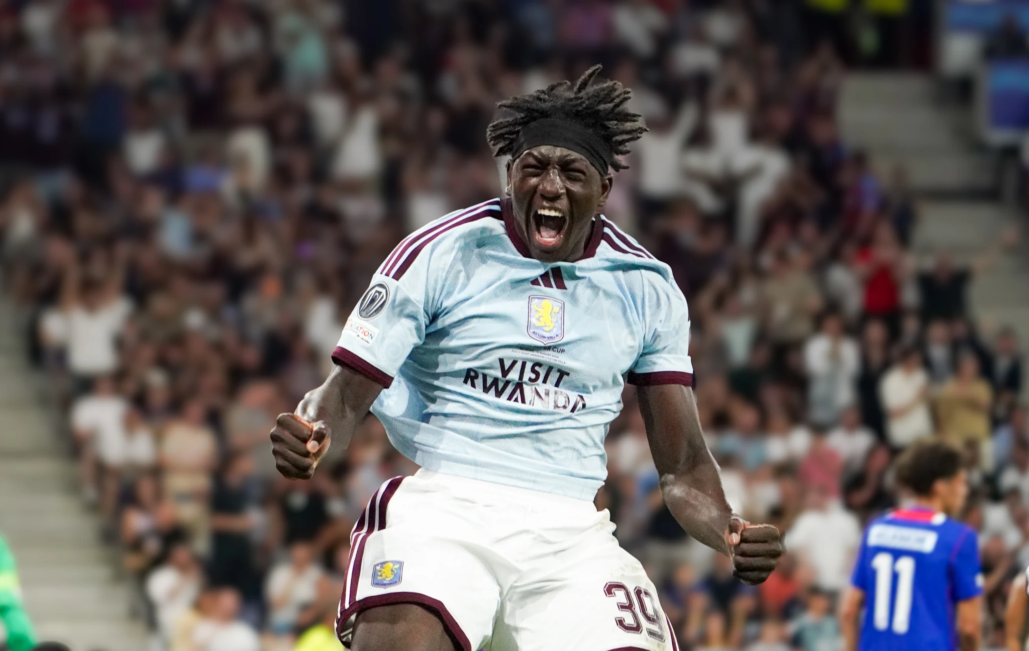 Match action and reactions during Paris Saint-Germain versus Aston Villa in Salzburg.