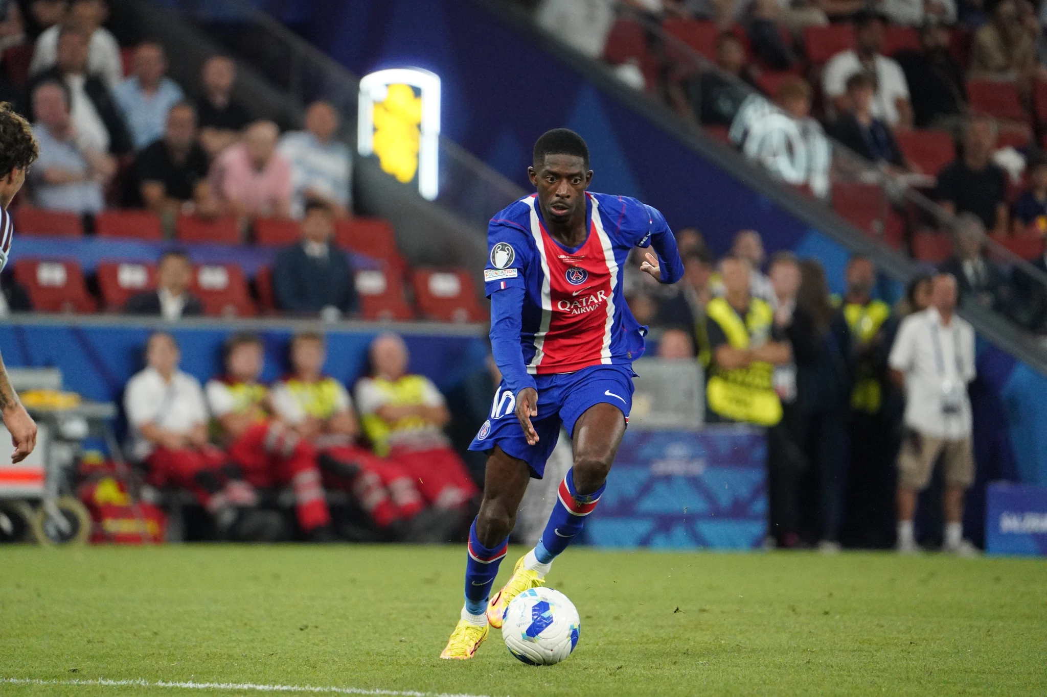 Match action and reactions during Paris Saint-Germain versus Aston Villa in Salzburg.