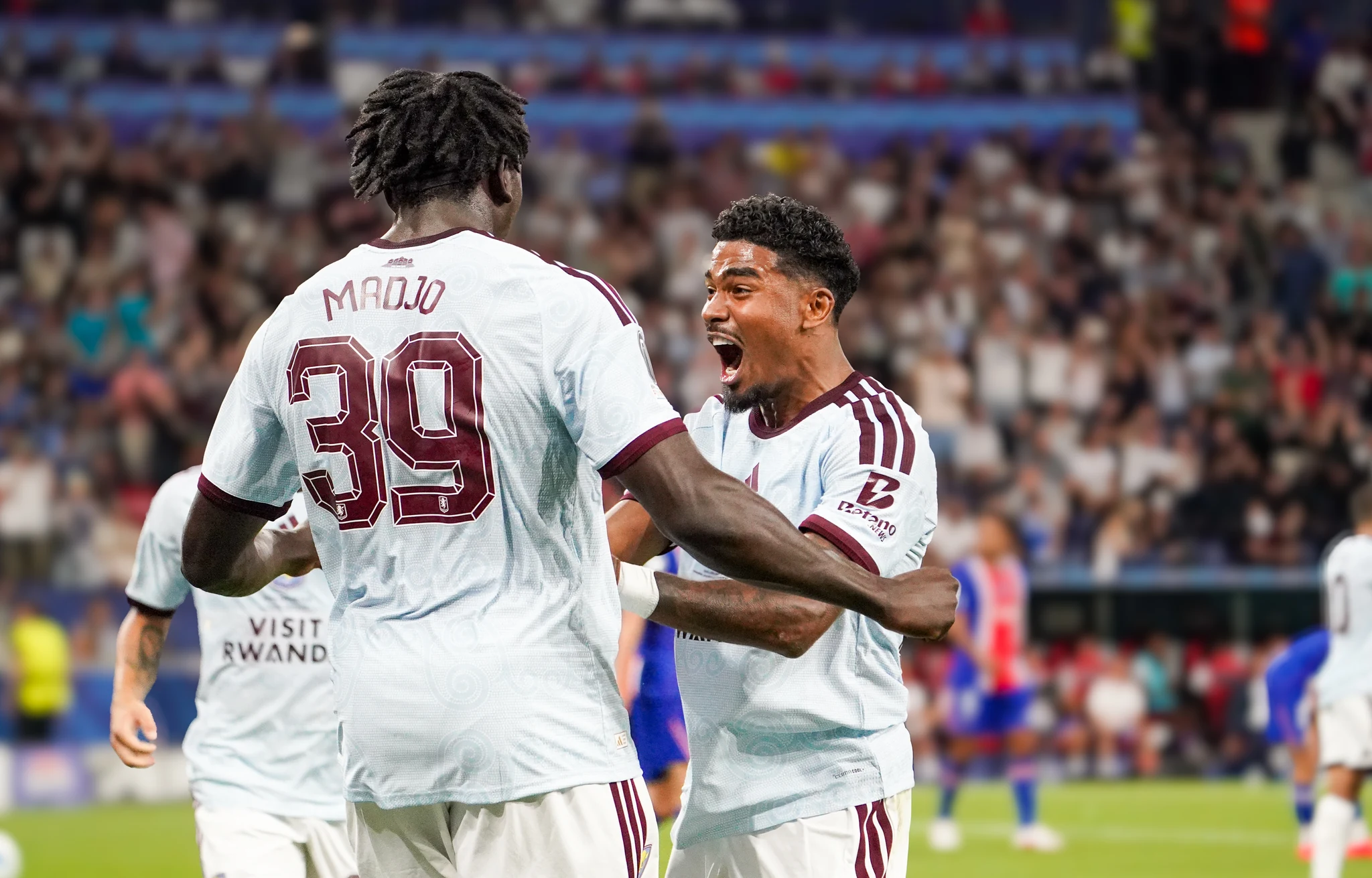 Match action and reactions during Paris Saint-Germain versus Aston Villa in Salzburg.