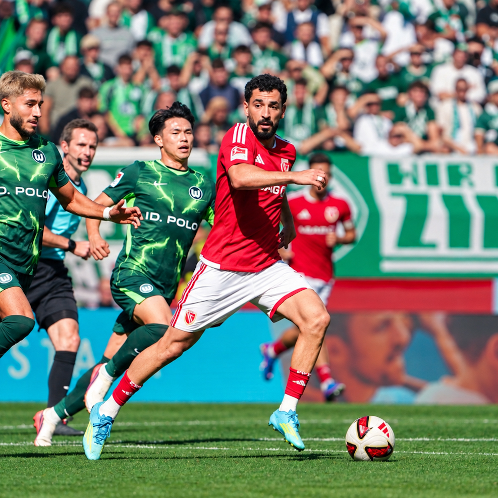 VfL Wolfsburg attack against Energie Cottbus in the 2. Bundesliga.